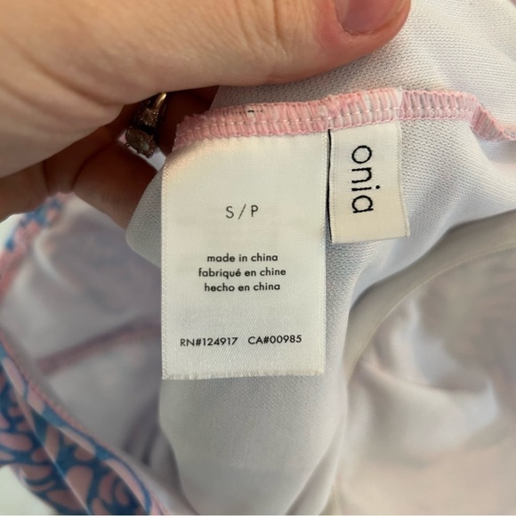 Onia Women's Swimsuit with Underwire Bra and High Cut Sides Pink and Blue - Picture 2 of 4